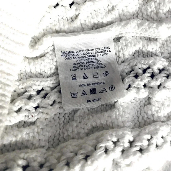 LANDS’ END | Drifter Cable Knit Sweater Milk White Size L, Long Sleeves (NWOT) - Picture 8 of 8